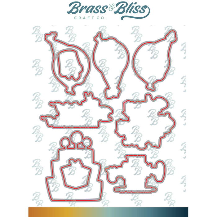 38016D Party Balloons Coordinating Dies