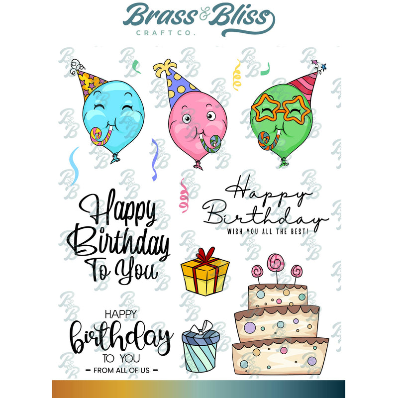 38016 Party Balloons - 5x6 Stamp Set