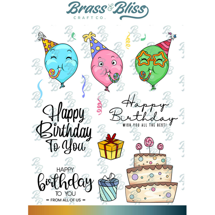 38016 Party Balloons - 5x6 Stamp Set