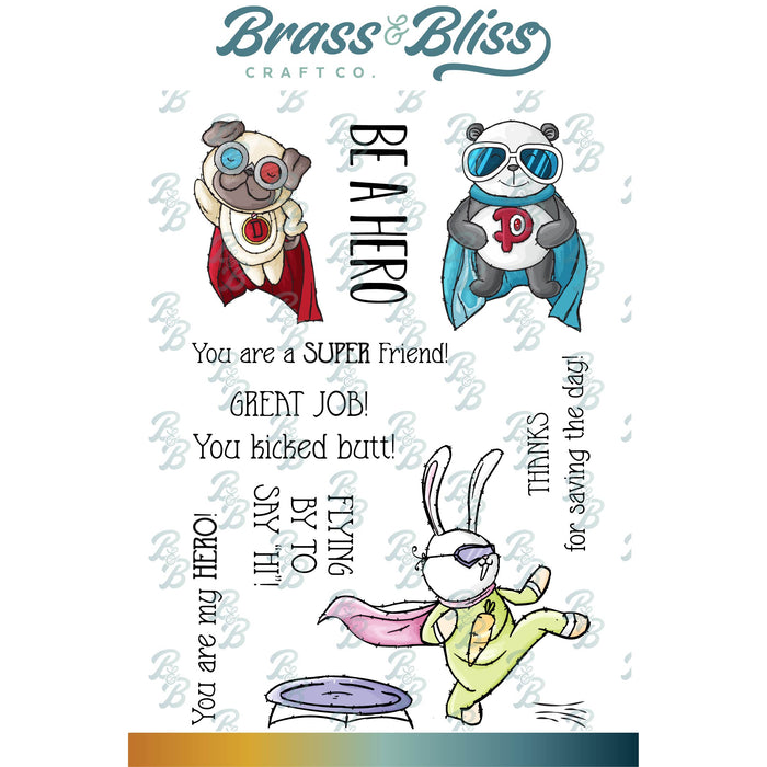 38028 Mighty Little Heroes - 4x6 Clear Stamp Set