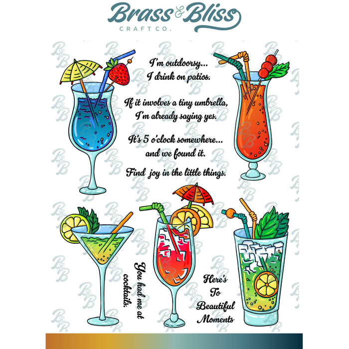 38029 Cocktails & Dreams - 5x6 Clear Stamp Set