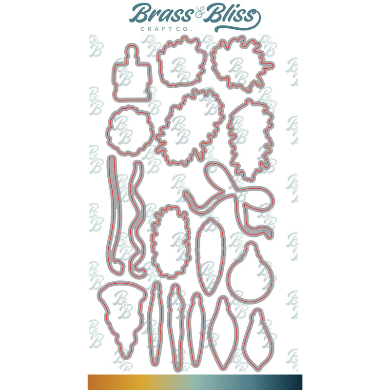 38040D Pine Bough and Ornaments Coordinating Dies