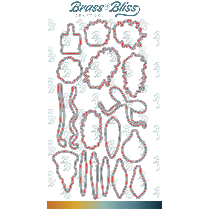 38040D Pine Bough and Ornaments Coordinating Dies
