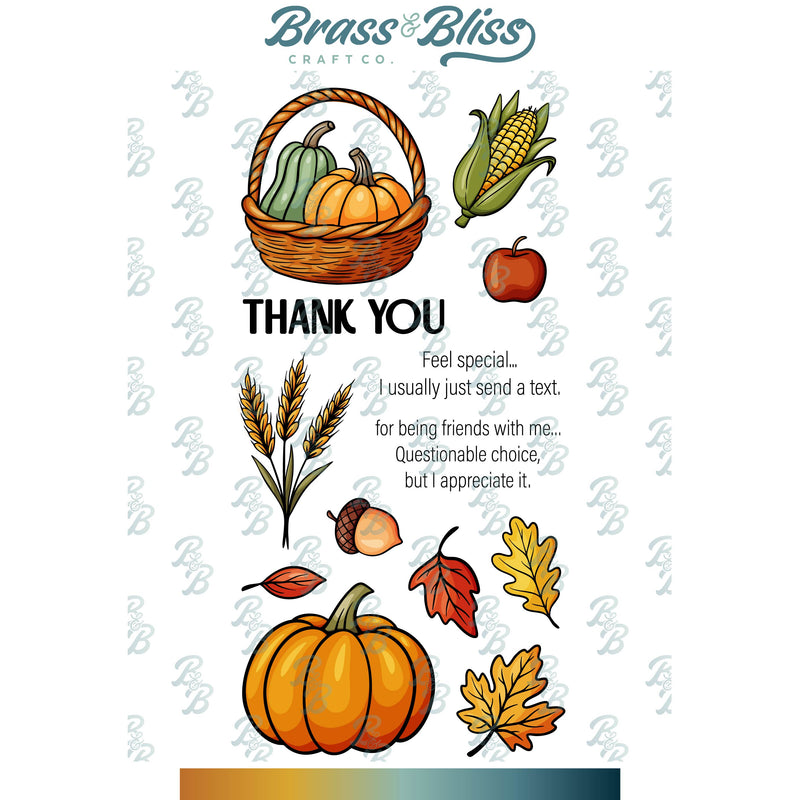 38046 Fall Harvest Fun - 4 x 8 Clear Stamp Set