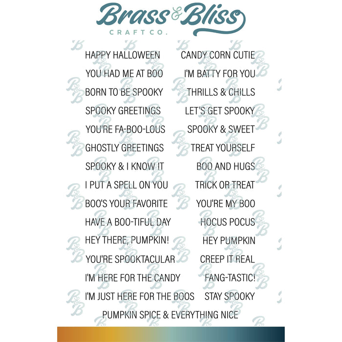 38050 Halloween Mini Sayings - 4 x 6 Clear Stamp Set