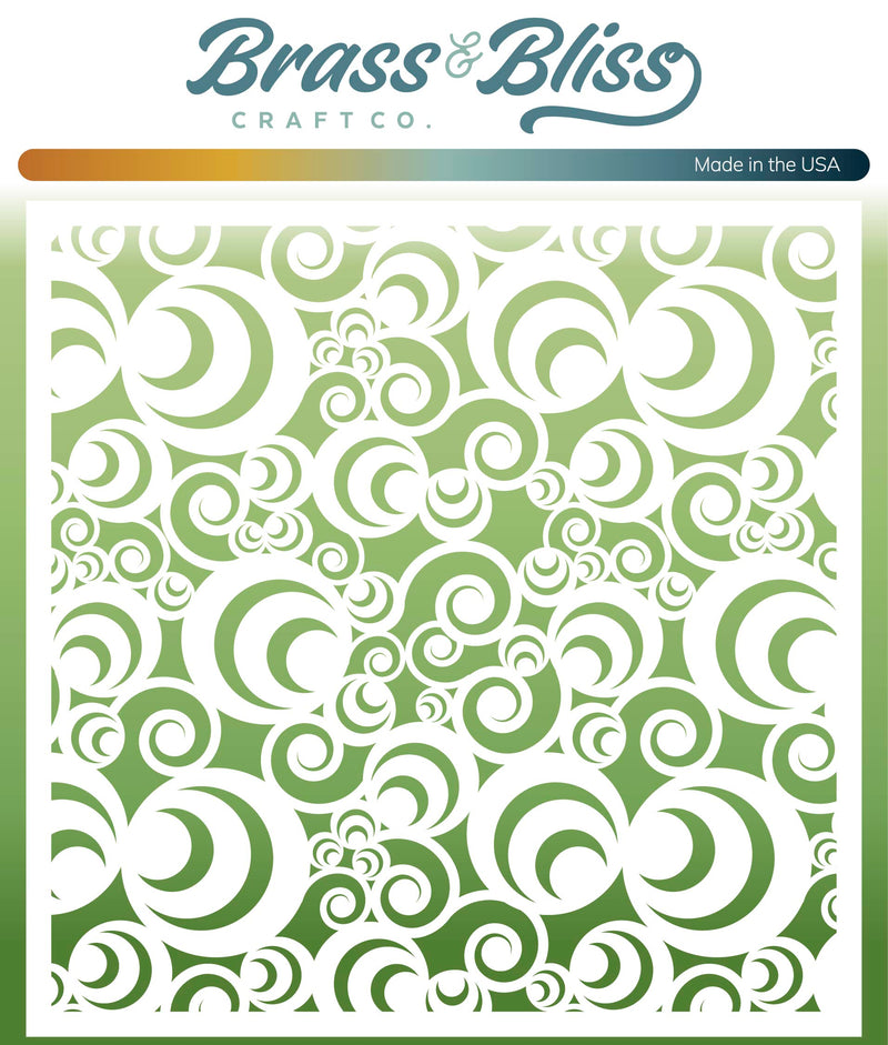 4104 Swirls Stencil - 6x6