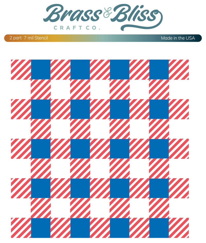 RN 4109 Plaid texture - 6x6 2 Part Stencil