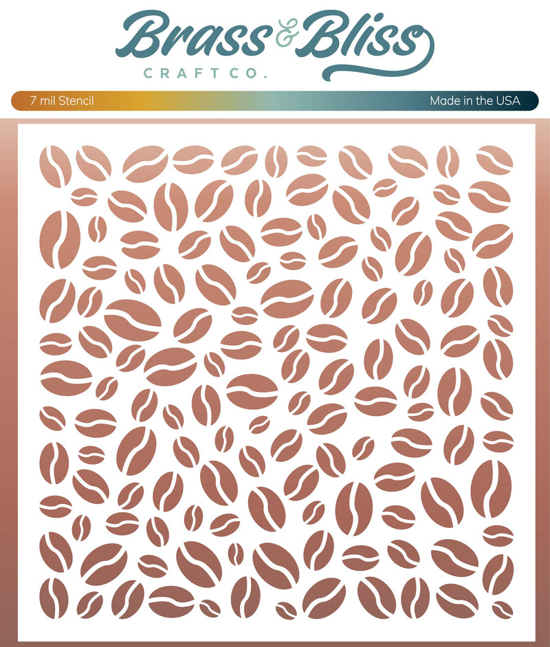 4121 Coffee Bean Stencil - 6x6