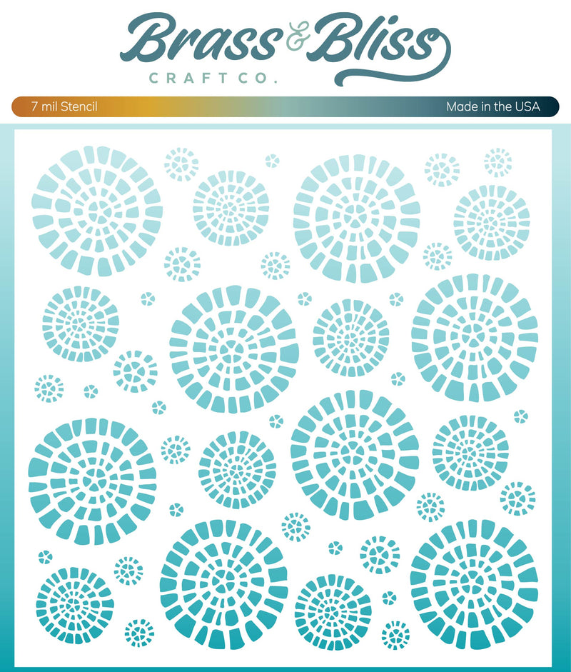 4134 Circled Paver Stencil - 6x6