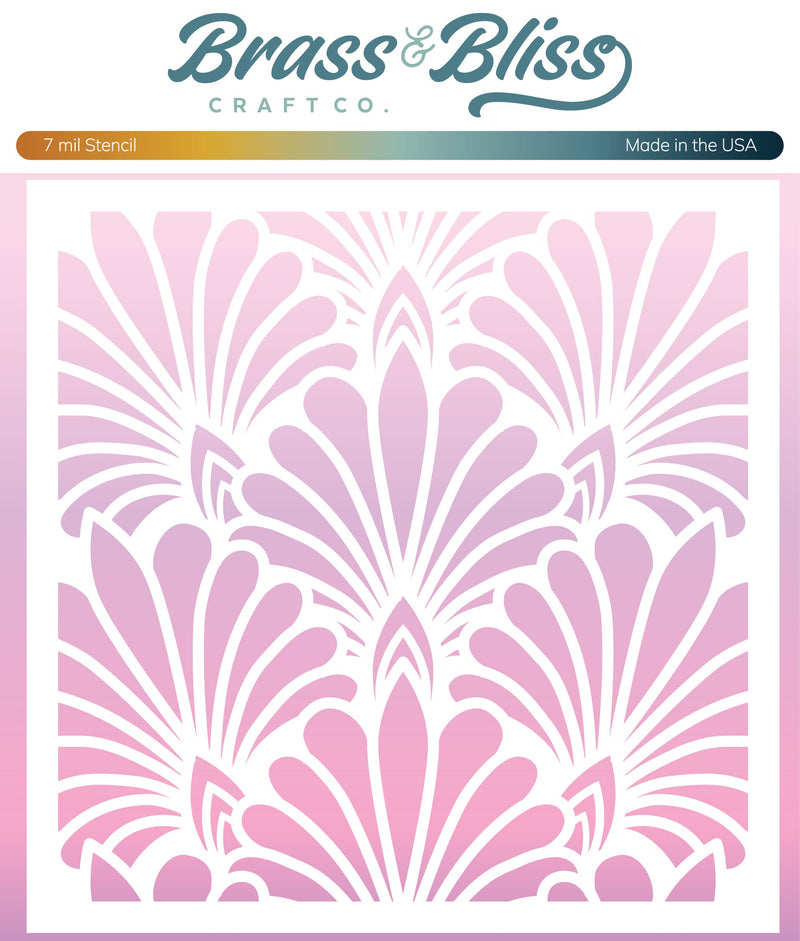 4135 Feather Plumes Stencil - 6x6