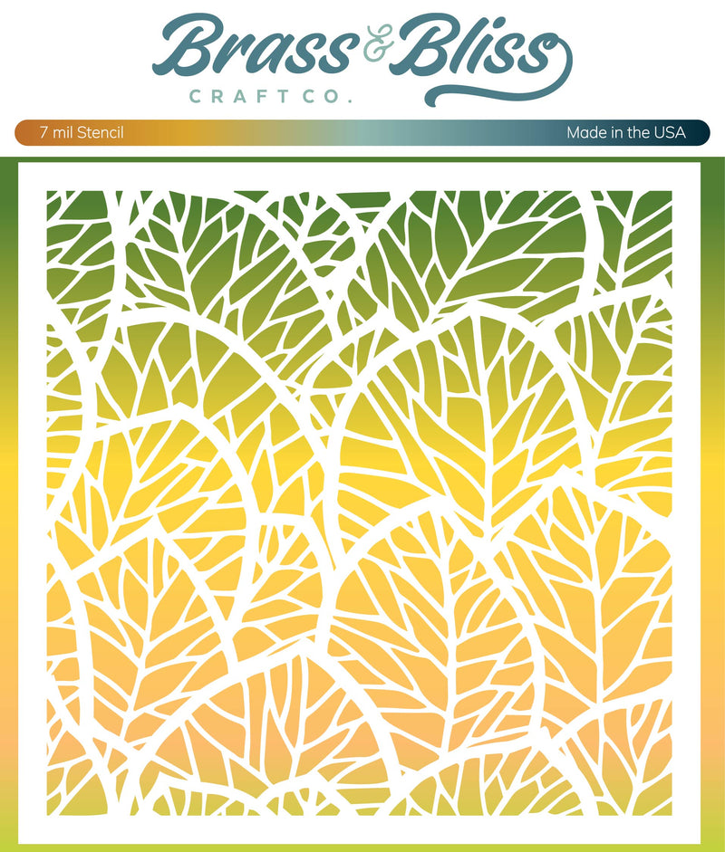 4138 Vined Leaves Stencil - 6x6