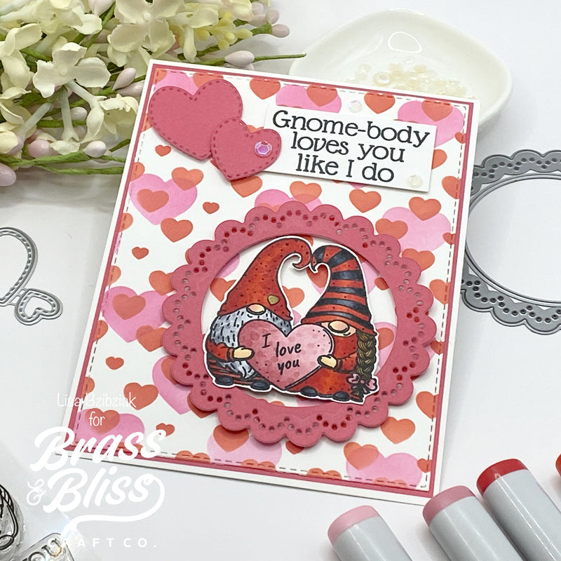 36023 I Love You Gnomes Stamp and Die Bundle