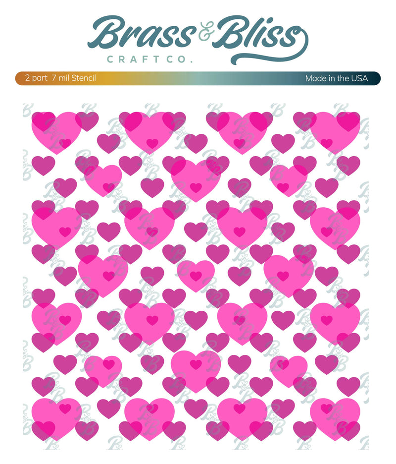 RN 4301 Bokeh Hearts Stencil- 6x6 2 parts