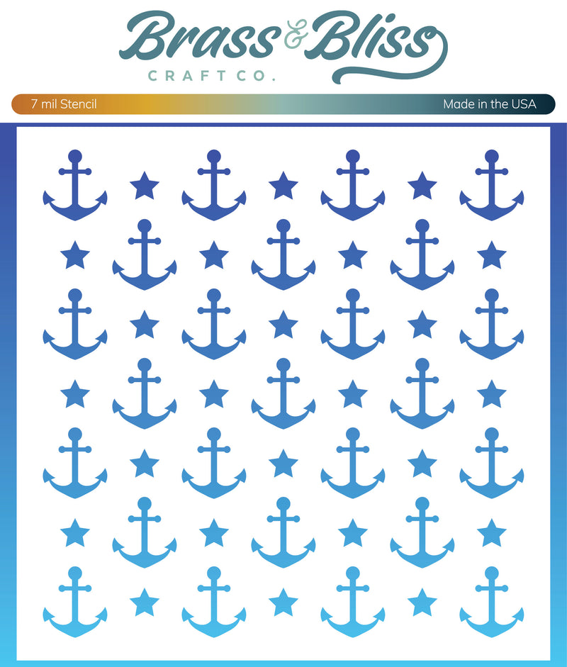 4303 Anchors and Stars - 6x6 Stencil