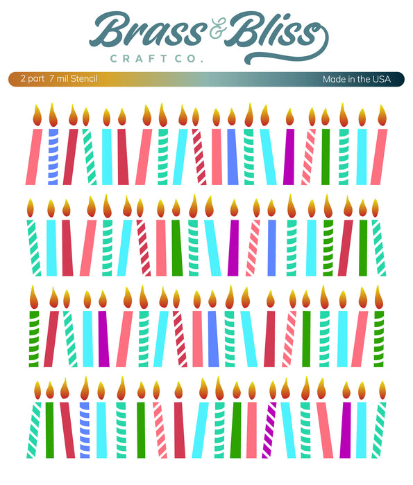 4406 Birthday Candles - 6x6 2 Part Stencil