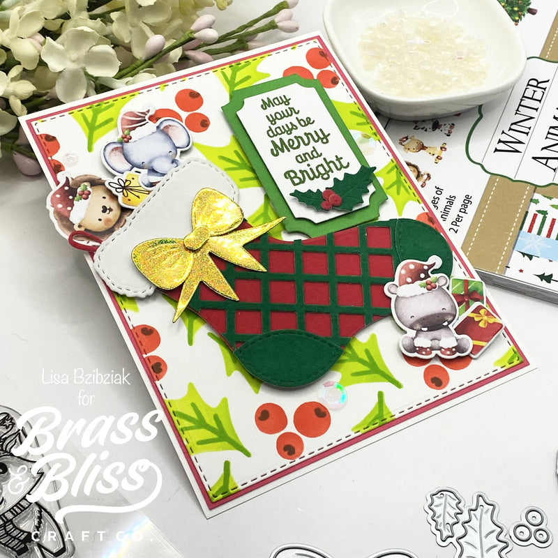 5721D Large Stocking with Bow Die