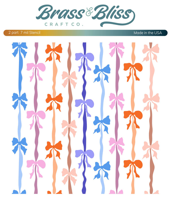 4509 Ribbons & Bows 6 x6 2 Part Stencil