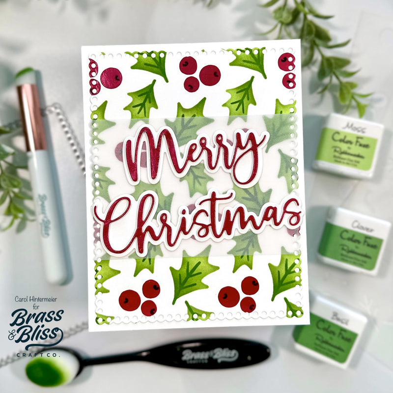 RN 4213 Holly and Berries - 3 Part 6x6 Stencil