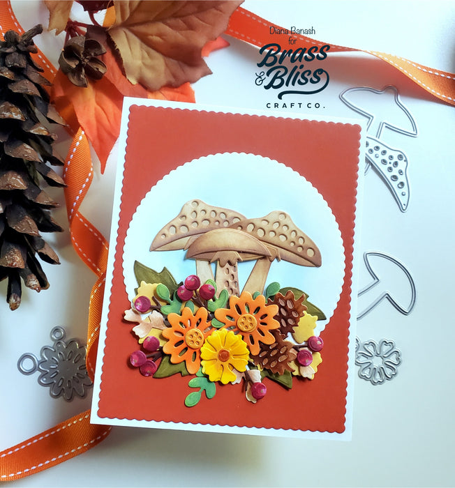 5726-01D Fall Mushroom Bouquet Die