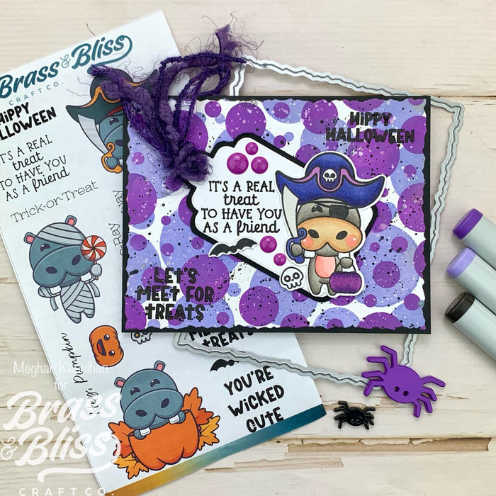 36056 Halloween Hippos - 4x8 stamp Set