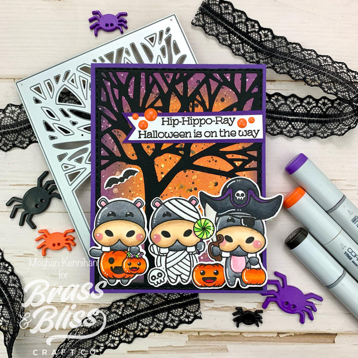 36056 Halloween Hippos - 4x8 stamp Set