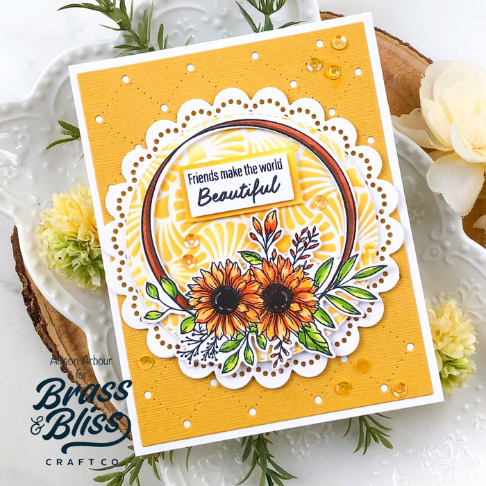 36053 Autumn Sunflowers - 4x8 Stamp Set