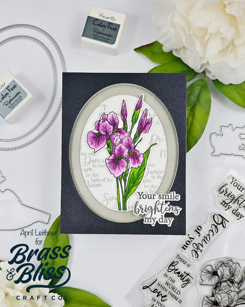 37015 Iris Floral - 4x6 Stamp Set