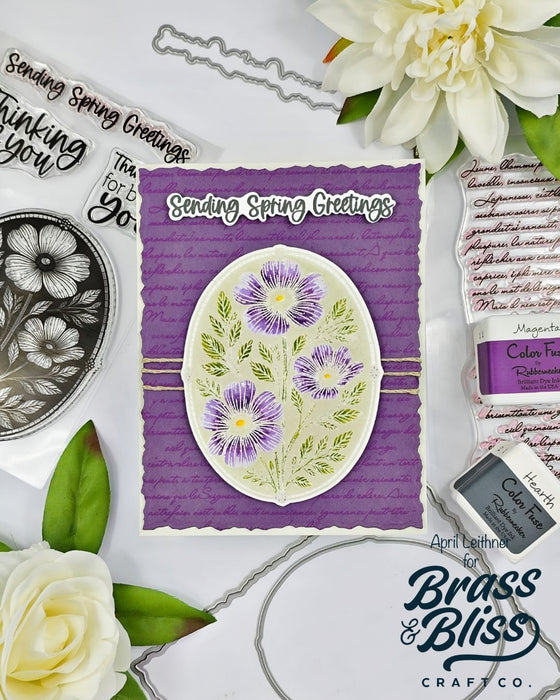 Label 37009 37009 Spring Greetings - 4x6 Stamp Set — Brass & Bliss Craft Co.