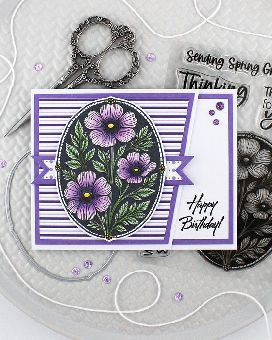 Label 37009 37009 Spring Greetings - 4x6 Stamp Set — Brass & Bliss Craft Co.