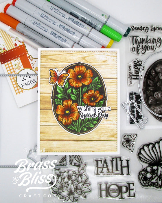 Label 37009 37009 Spring Greetings - 4x6 Stamp Set — Brass & Bliss Craft Co.