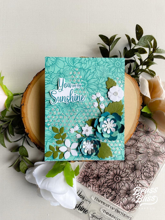 37012 Floral Background - 5x8 Stamp set