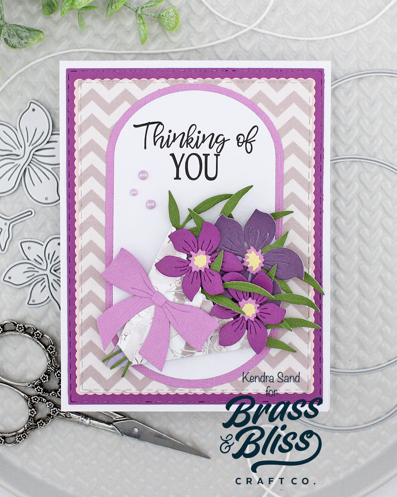 5814D Flower Wrap with Bow Die