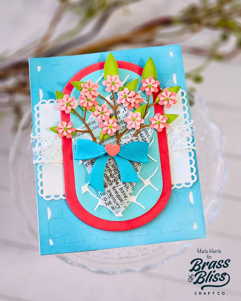 5814D Flower Wrap with Bow Die
