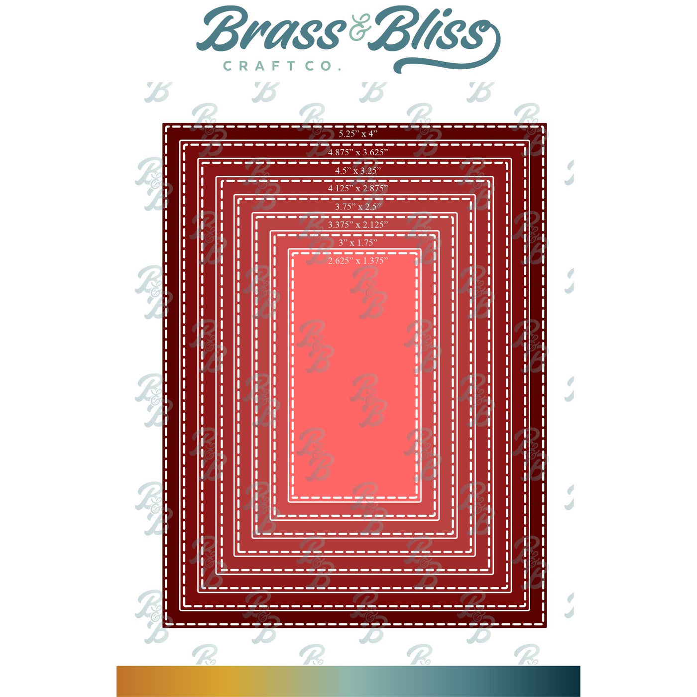 5013D Nested Rectangle Small Stitch Die Set — Brass & Bliss Craft Co.