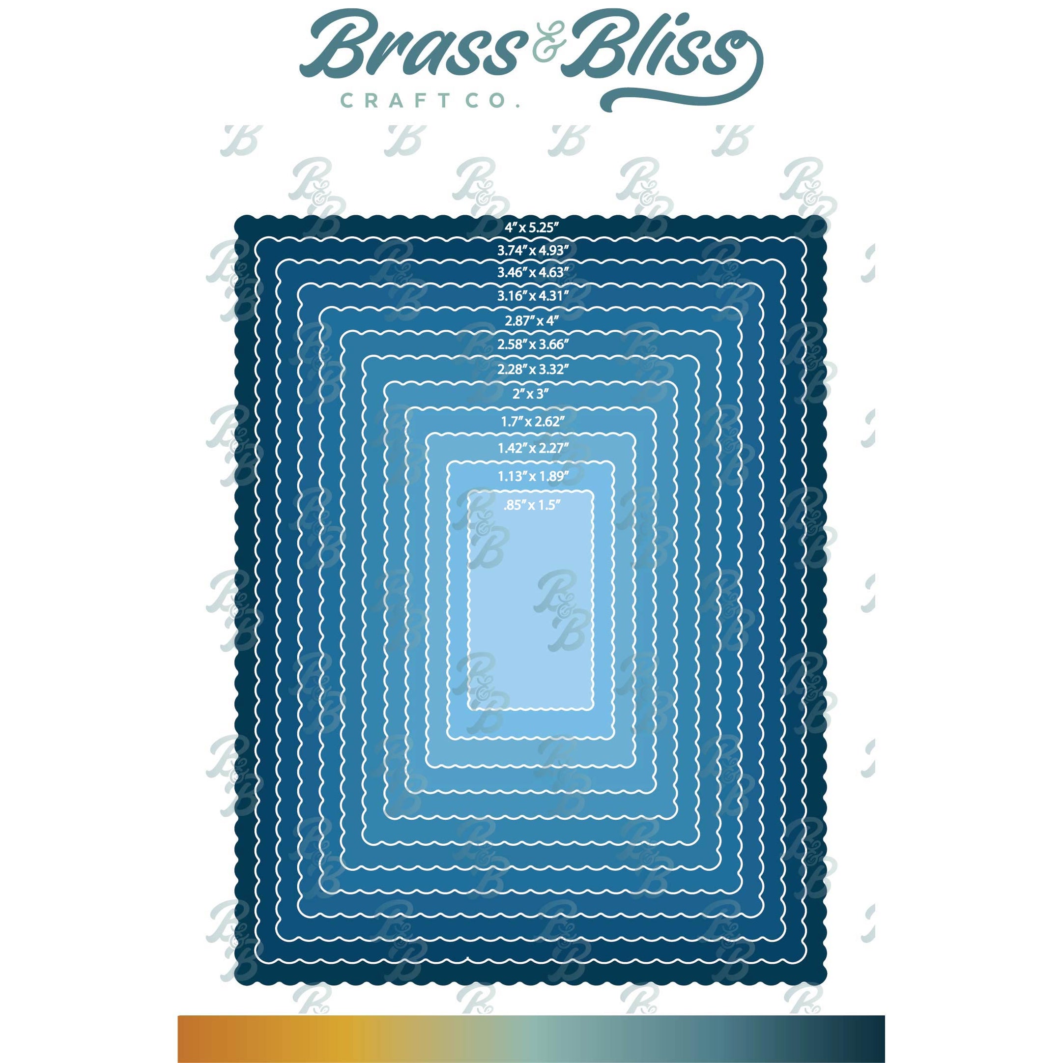 5028D Nested Rectangle Scallop Nested Die — Brass & Bliss Craft Co.