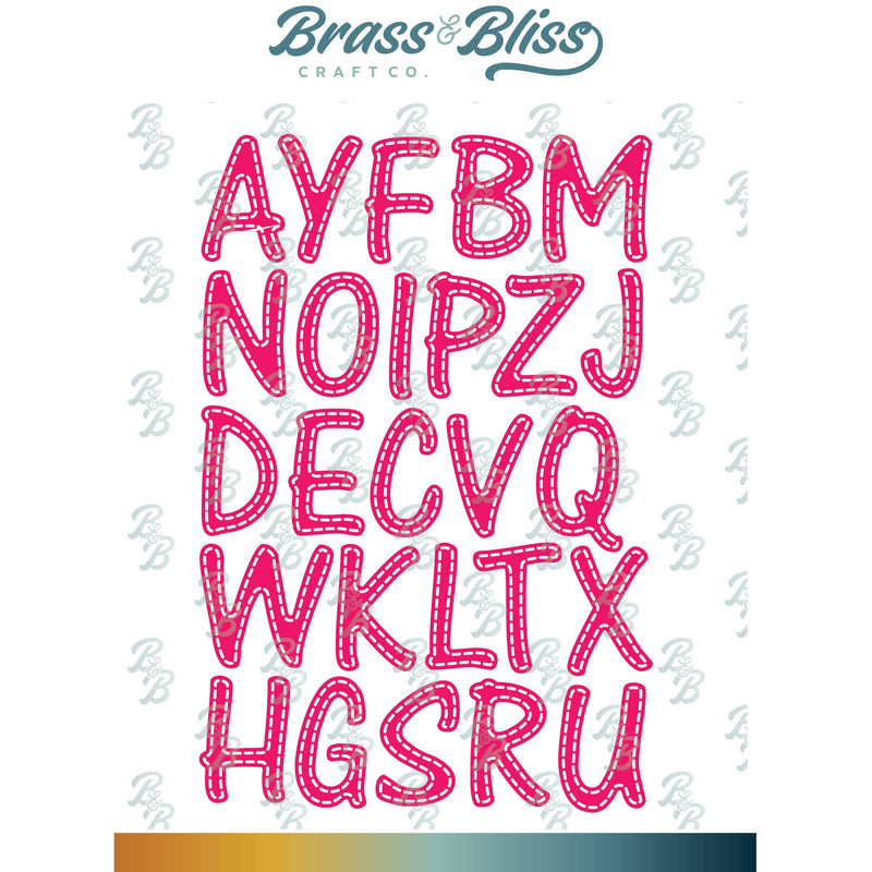 5140-01D Upper Case Alphabet with Stitch Die
