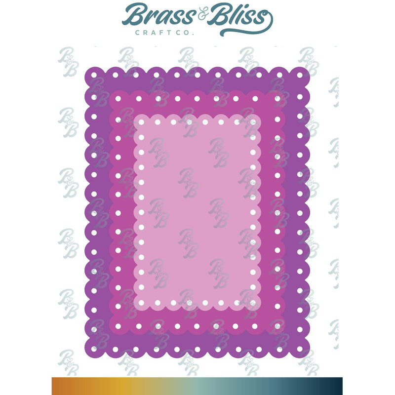 5141D Nested Rectangle Scallop with Holes Die