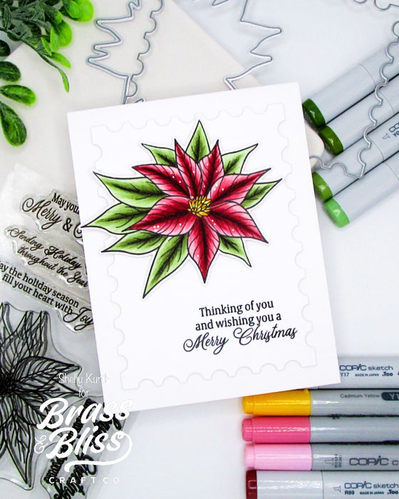 37035 Poinsettia Elegance - 4x6 Stamp Set