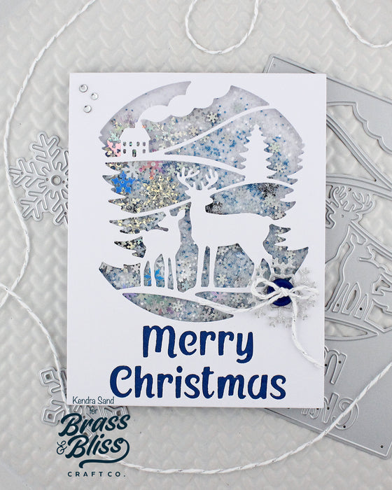 5830D Merry Christmas Deer Cover Die