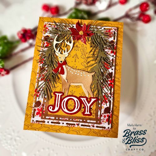 5823-02D Winter Buck with Wreath Die
