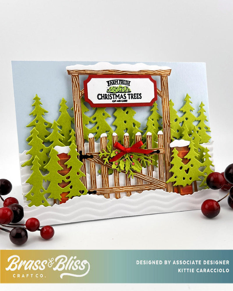 5825D Winter Fence with Sign Die