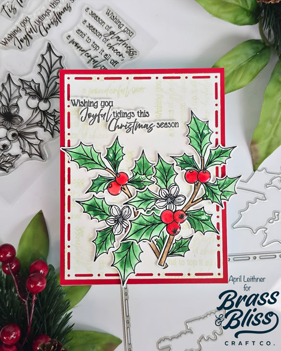 37033 Holly & Cheer - 4x6 Stamp set