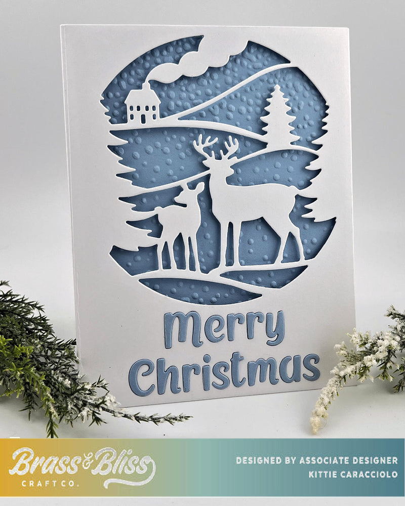 5830D Merry Christmas Deer Cover Die