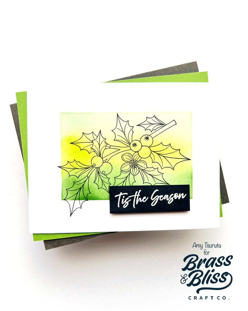 37033 Holly & Cheer - 4x6 Stamp set