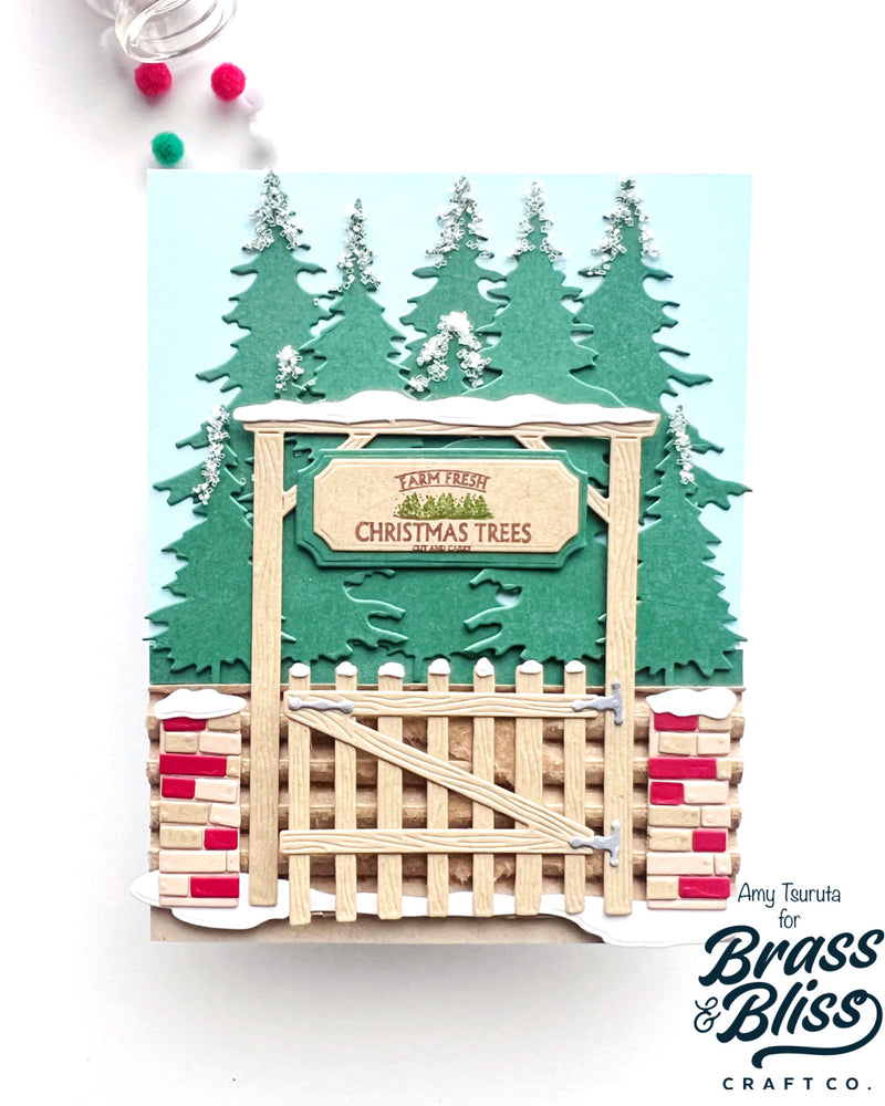 5825D Winter Fence with Sign Die