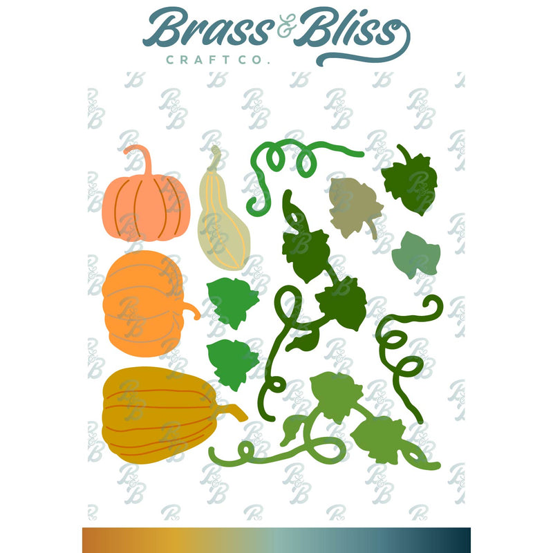 5215-05D Pumpkins and Ivy Die