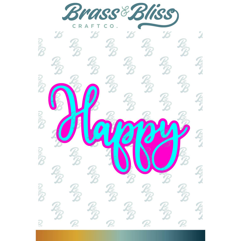 RN 5406-03D Happy Script w/ Shadow Die