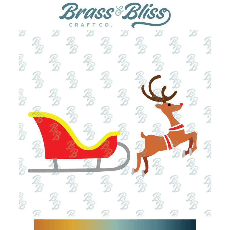 5416-34D Reindeer and Sleigh Die