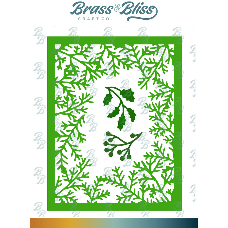 RN 5514-01D Holly and Greenery Cover Die