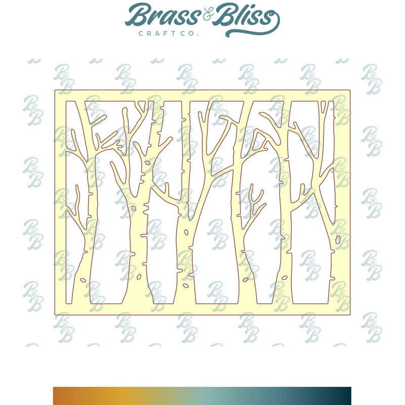 5514-03D Horizontal Birch Trees Die